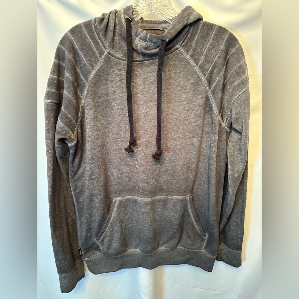 Rude Men’s Size Small Sweatshirt Hoodie Gray Black‎ Burnout Drawstring Hood